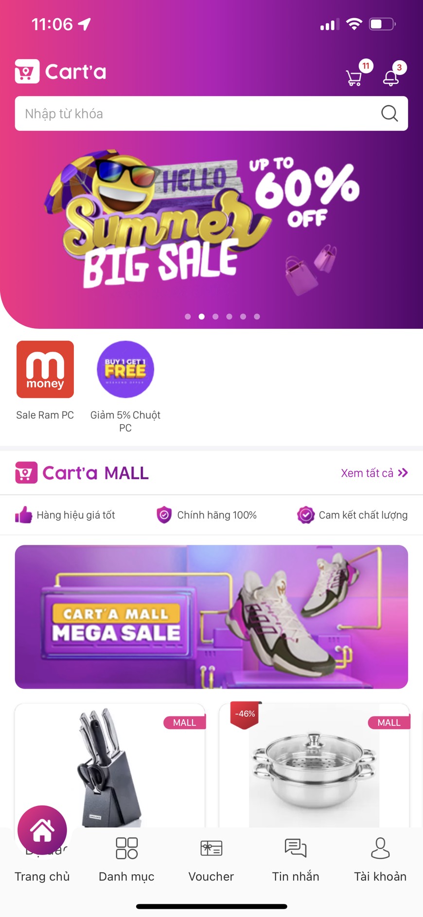 App sàn thương mại điện tử